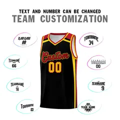Black Gold Red Color Charge Series Team Basketball Jersey 4