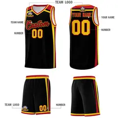 Black Gold Red Color Charge Series Team Basketball Jersey 5