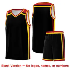 Black Gold Red Color Charge Series Team Basketball Jersey 7