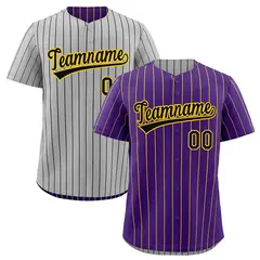 Black Gold Reversible Stripe Baseball Jersey