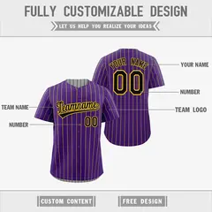 Black Gold Reversible Stripe Baseball Jersey 3