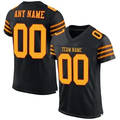 Black Gold-Scarlet Classic Mesh Football Jersey 1