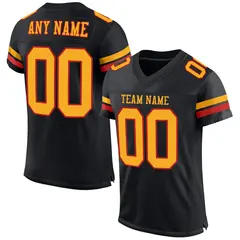Black Gold-Scarlet Classic Mesh Football Jersey 1