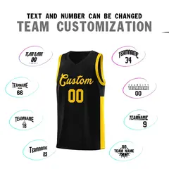 Black Gold Side Two-Tone Classic Sports Basketball Jersey 4
