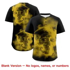 Black Gold Skeleton Graffiti Baseball Jersey 8