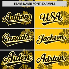 Black Gold Split Flower Graffiti Authentic Baseball Jersey 3