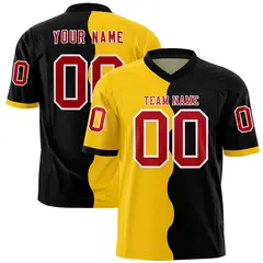 Black Gold Split Mesh Authentic Fashion Football Jersey 1