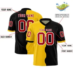 Black Gold Split Mesh Authentic Fashion Football Jersey 2
