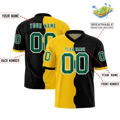 Black Gold Split Mesh Authentic Fashion Football Jersey 2