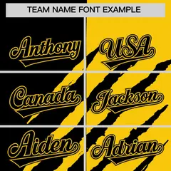 Black Gold Split Tiger Claw Scratch Baseball Jersey 3
