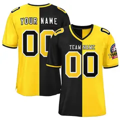 Black Gold Split Two-Tone Authentic Football Jersey