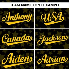 Black Gold Star Graffiti Pattern Authentic Baseball Jersey 3