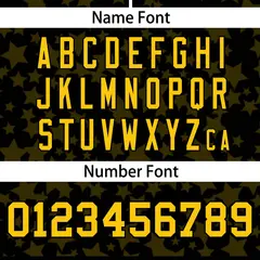 Black Gold Star Graffiti Pattern Authentic Baseball Jersey 4