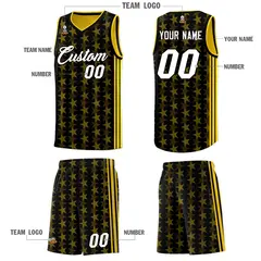 Black Gold Star Graffiti Sports Uniform Basketball Jersey 5