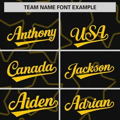 Black Gold Star Pattern Varsity Letterman Baseball Jacket 3