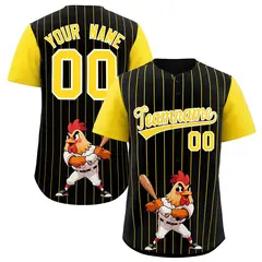 Black Gold Stripe Animals Graffiti Raglan Baseball Jersey
