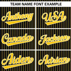 Black Gold Stripe Authentic Pullover Baseball Jersey 3