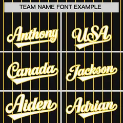 Black Gold Stripe Raglan Authentic Baseball Jersey 3