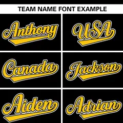 Black Gold Stripe Raglan Authentic Baseball Jersey 3