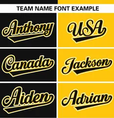 Black Gold Stripe-Solid Combo Authentic Baseball Jersey 3