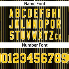 Black Gold Stripe Two-Button Softball Jersey 3