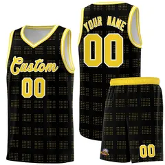 Black Gold Trailblazer Dot Pattern Basketball Jersey
