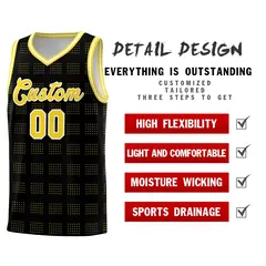 Black Gold Trailblazer Dot Pattern Basketball Jersey 2