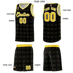 Black Gold Trailblazer Dot Pattern Basketball Jersey 5