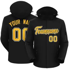 Black Gold-White Classic Style Waterproof Jacket