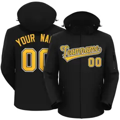 Black Gold-White Classic Style Waterproof Jacket 1