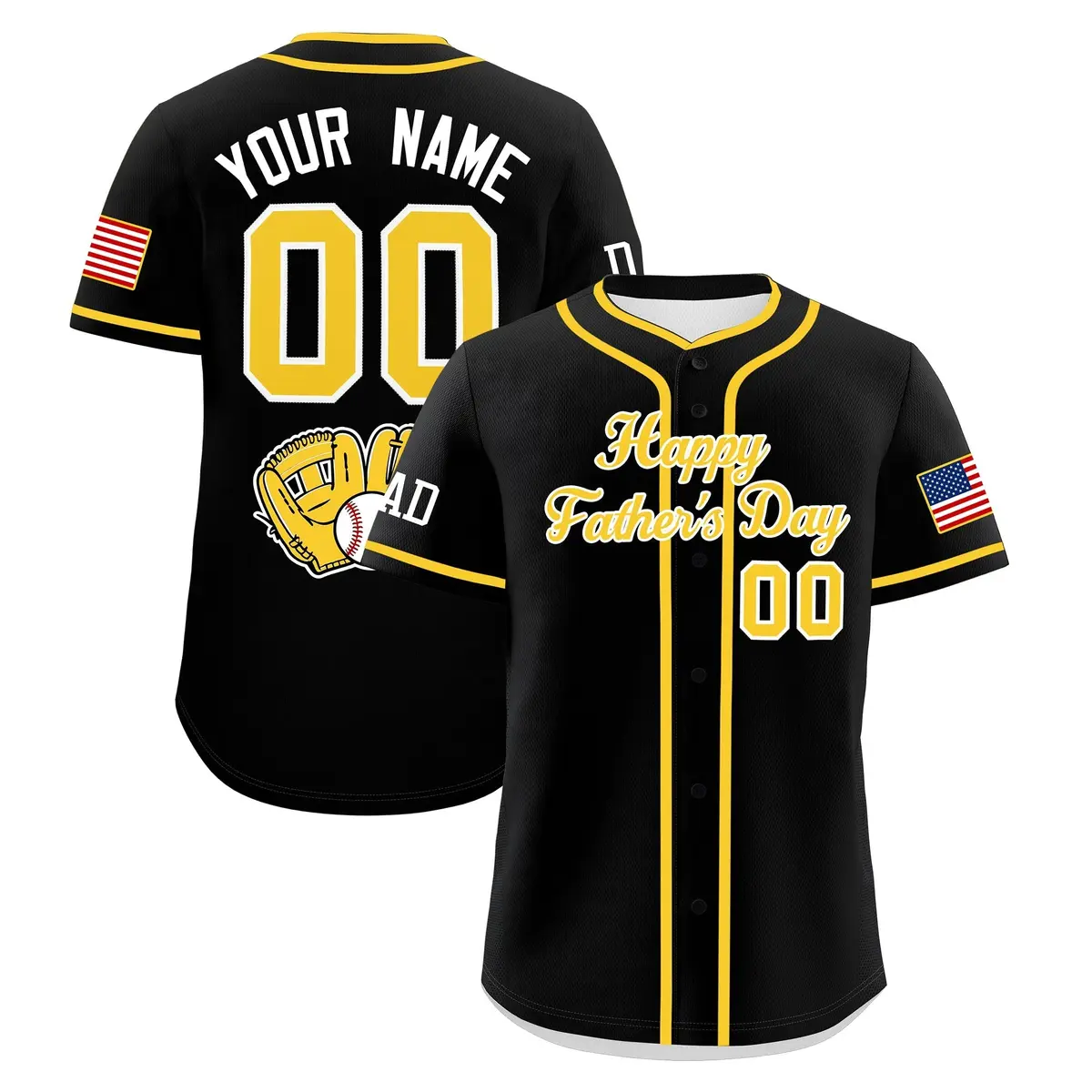 Black Gold White Father's Day Classic Baseball Jersey