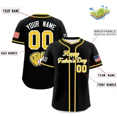 Black Gold White Father's Day Classic Baseball Jersey 2