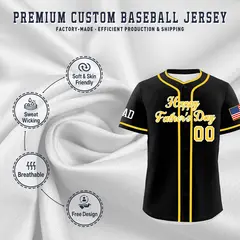 Black Gold White Father's Day Classic Baseball Jersey 3