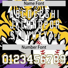 Black Gold White Full-Snap Tiger Graffiti Baseball Jersey 7