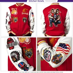 Black Gold White Gradient Varsity Raglan Letterman Jacket 6