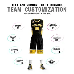 Black Gold White Graffiti Lightning Basketball Jersey 4