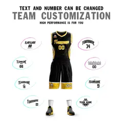 Black Gold White Graffiti Lightning Basketball Jersey 4