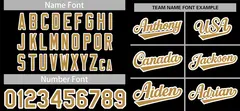 Black Gold-White Raglan Sleeves Authentic Baseball Jersey 3