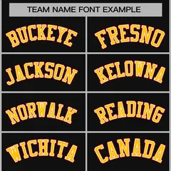 Black Gold-White Raglan Varsity Full-Snap Letterman Jacket 3
