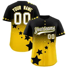 Black Gold White Rising Stars Gradient Baseball Jersey