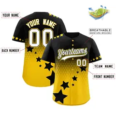 Black Gold White Rising Stars Gradient Baseball Jersey 2