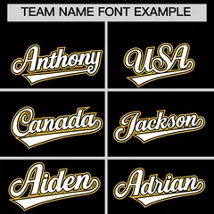 Black Gold White Sleeve Flag Lace Baseball Jersey 3