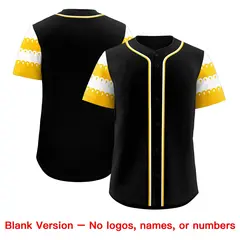 Black Gold White Sleeve Flag Lace Baseball Jersey 7