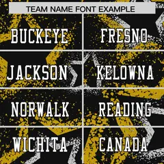 Black Gold White Star Graffiti Authentic Football Jersey 3