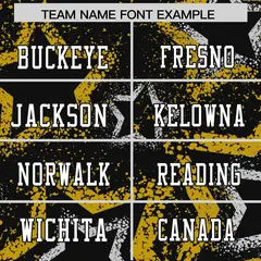Black Gold White Star Pattern Authentic Football Jersey 3