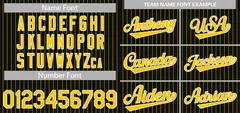 Black Gold-White Stripe Authentic Fashion Baseball Jersey 3