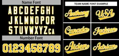 Black Gold-White Stripe Raglan Baseball Jersey 3