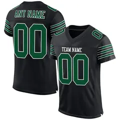 Black Gotham Green-White Mesh Football Jersey 1