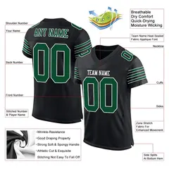 Black Gotham Green-White Mesh Football Jersey 4