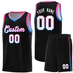 Black Gradient Font Uniform Basketball Jersey
